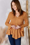Hailey & Co Full Size V-Neck Flounce Sleeve Blouse - Trendsi - Flyclothing LLC