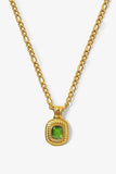 18K Gold Plated Inlaid Rhinestone Pendant Necklace - Trendsi