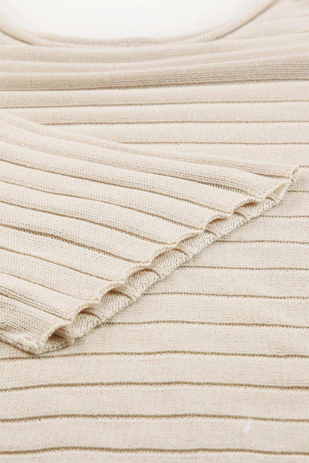 Round Neck Exposed Seams Pullover Sweater - Trendsi - Flyclothing LLC