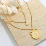 Stainless Steel Double-Layered Necklace - Trendsi - Flyclothing LLC