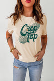 Corn Letter Graphic Cuffed Tee - Trendsi