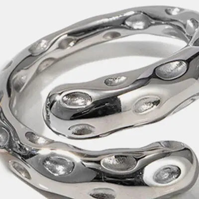 Titanium Steel Gold-Plated Bypass Ring - Trendsi - Flyclothing LLC