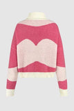 Color Block Turtleneck Dropped Shoulder Sweater - Trendsi - Flyclothing LLC