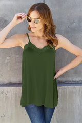 Basic Bae Full Size Lace Trim V-Neck Cami - Trendsi - Flyclothing LLC