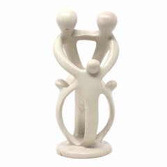 Natural 10-inch Tall Soapstone Family Sculpture - 2 Parents 3 Children - Smolart - Flyclothing LLC