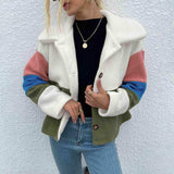 Color Block Button Down Collared Jacket - Trendsi - Flyclothing LLC