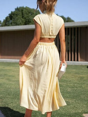 Cutout Mock Neck Sleeveless Dress - Trendsi