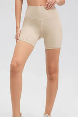 Wide Waistband Slim Fit Sports Shorts - Trendsi - Flyclothing LLC