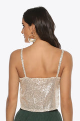 Sequin Cropped Cami - Trendsi - Flyclothing LLC