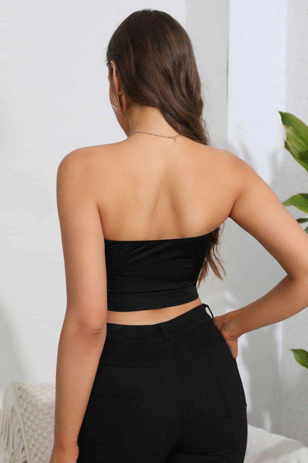 Heart Spider Web Graphic Tube Top - Trendsi - Flyclothing LLC