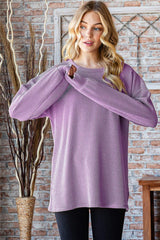 Heimish Full Size Round Neck Dropped Shoulder Blouse - Trendsi - Flyclothing LLC