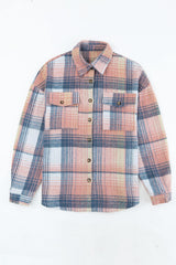 Plaid Dropped Shoulder Shacket - Trendsi
