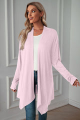 Open Front Long Sleeve Cardigan - Trendsi