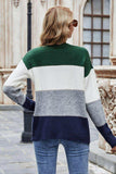 Color Block V-Neck Button Down Cardigan - Trendsi - Flyclothing LLC