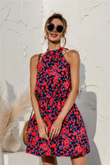 Floral Tied Sleeveless Mini Dress - Trendsi - Flyclothing LLC