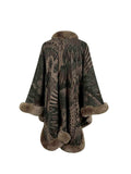 Printed Open Front Poncho - Trendsi - Flyclothing LLC