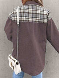 Plaid Button Up Dropped Shoulder Jacket - Trendsi - Flyclothing LLC
