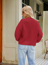 Openwork Round Neck Sweater - Trendsi - Flyclothing LLC