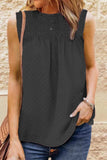 Smocked Tie Back Frill Trim Tank - Trendsi - Flyclothing LLC
