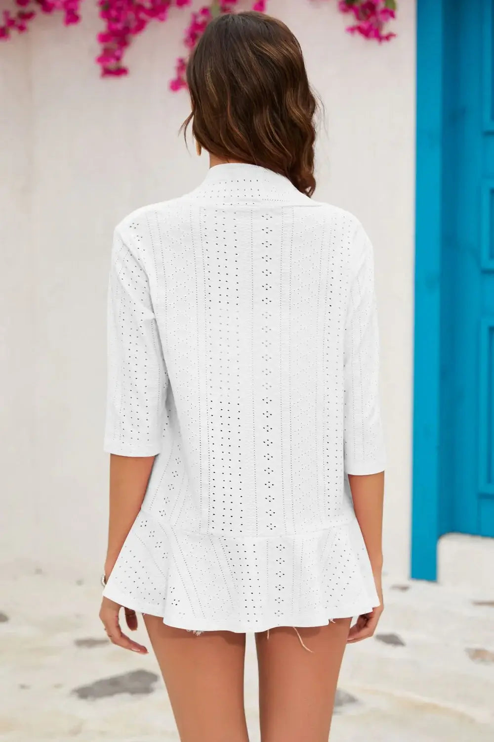 Half Sleeve Open Front Cardigan - Trendsi - Flyclothing LLC