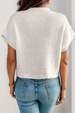 Flower Round Neck Short Sleeve Sweater - Trendsi - Flyclothing LLC