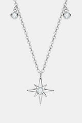 Moissanite North Star Pendant 925 Sterling Silver Necklace - Trendsi - Flyclothing LLC
