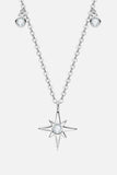 Moissanite North Star Pendant 925 Sterling Silver Necklace - Trendsi - Flyclothing LLC