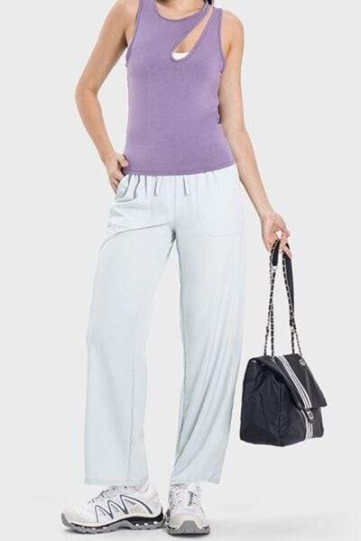 Drawstring Pocketed Active Pants - Trendsi - Flyclothing LLC
