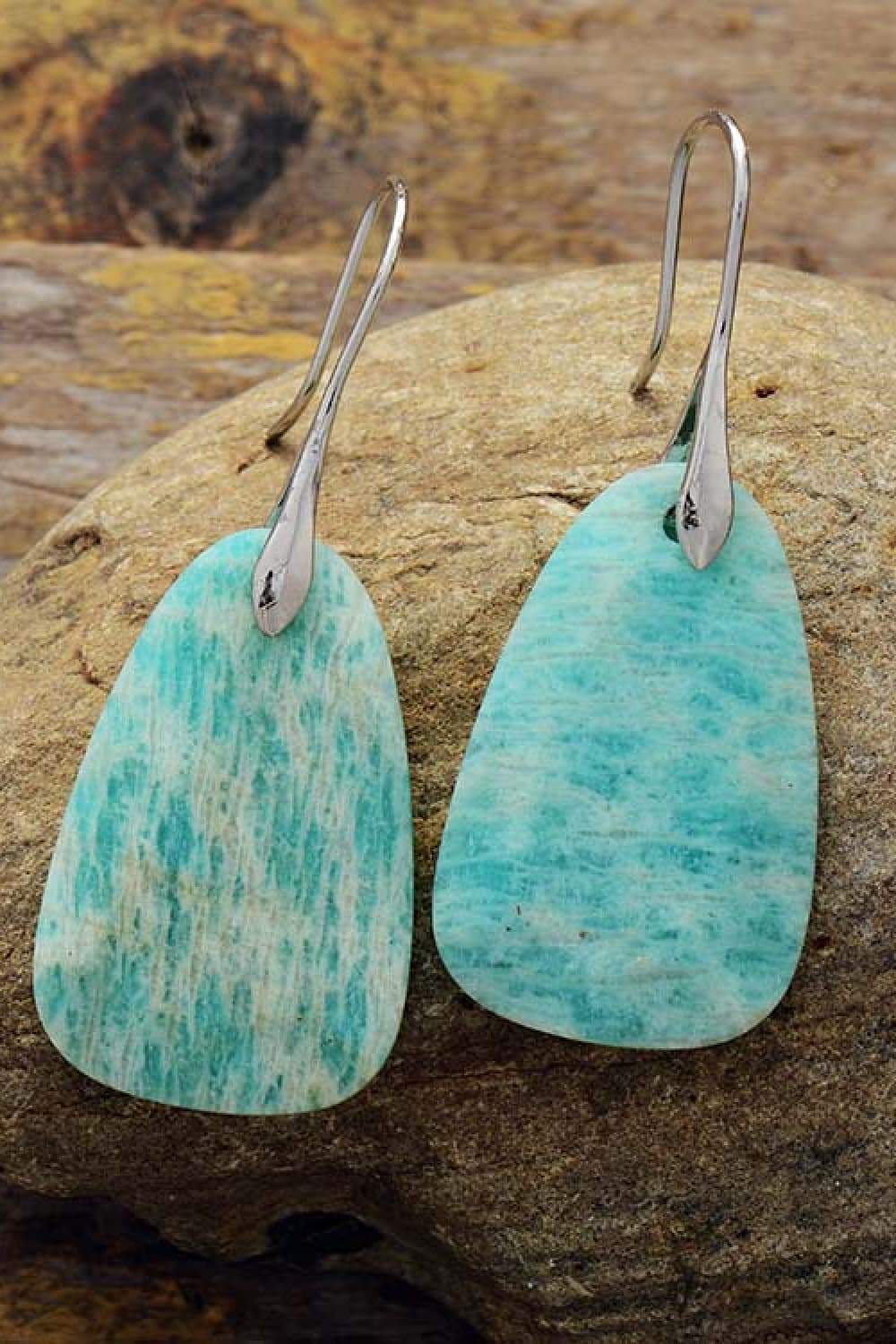 Natural Stone Dangle Earrings - Trendsi - Flyclothing LLC