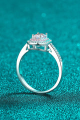 1 Carat Moissanite 925 Sterling Silver Halo Ring - Trendsi