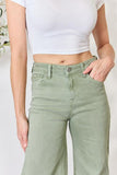 RISEN Full Size Raw Hem Wide-Leg Jeans - Trendsi