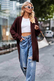 Open Front Dropped Shoulder Longline Cardigan - Trendsi - Flyclothing LLC