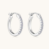 925 Sterling Silver Moissanite Huggie Earrings - Trendsi - Flyclothing LLC