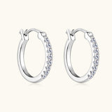 925 Sterling Silver Moissanite Huggie Earrings - Trendsi - Flyclothing LLC
