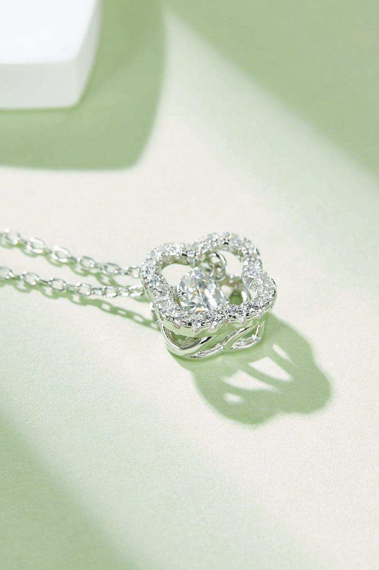 Moissanite Four Leaf Clover Pendant Necklace - Trendsi - Flyclothing LLC