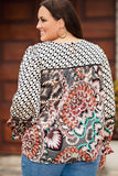 Printed Flounce Sleeve Blouse - Trendsi