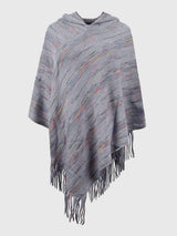 Fringe Hem Hooded Poncho - Trendsi - Flyclothing LLC