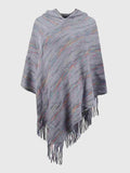 Fringe Hem Hooded Poncho - Trendsi - Flyclothing LLC