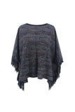 Round Neck Fringe Detail Sleeve Poncho - Trendsi - Flyclothing LLC