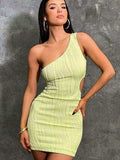 One Shoulder Cutout Mini Dress - Trendsi - Flyclothing LLC
