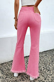 Distressed Raw Hem Bootcut Jeans - Trendsi
