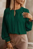 Button Up Round Neck Long Sleeve Shirt - Trendsi - Flyclothing LLC
