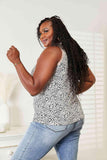 Double Take Printed Round Neck Tank - Trendsi