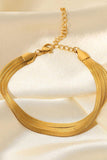 Triple-Layered Snake Chain Bracelet - Trendsi