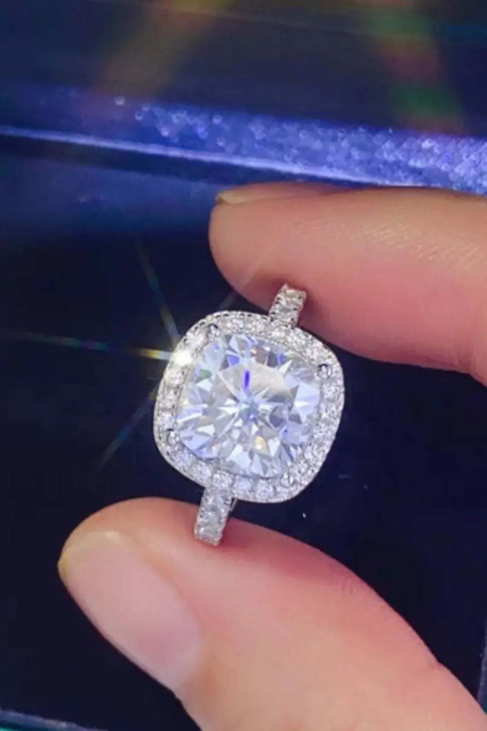 3 Carat Moissanite 925 Sterling Silver Square Ring - Trendsi - Flyclothing LLC