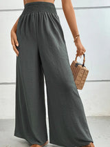 Wide Waistband Relax Fit Long Pants - Trendsi - Flyclothing LLC