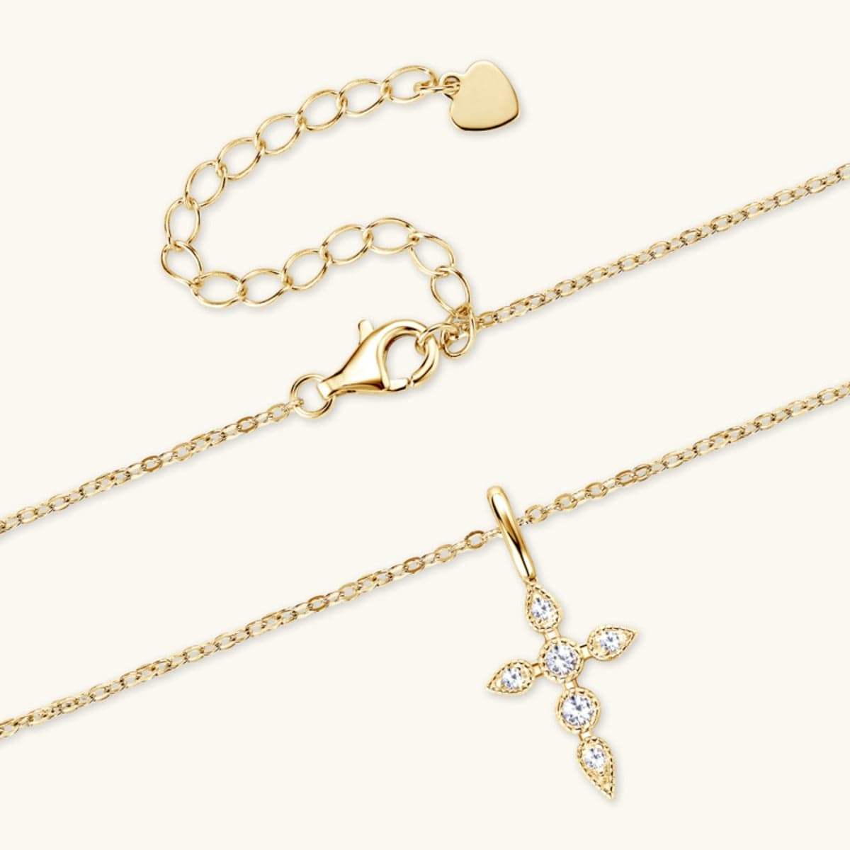 925 Sterling Silver Moissanite Cross Pendant Necklace - Trendsi - Flyclothing LLC