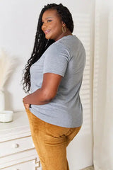 Simply Love US Flag Graphic Cuffed Sleeve T-Shirt - Trendsi - Flyclothing LLC