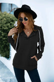 Quarter Snap Drawstring Hoodie with Kangaroo Pocket - Trendsi - Flyclothing LLC
