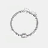 Double Layered Knot Herringbone Choker Necklace - Trendsi - Flyclothing LLC